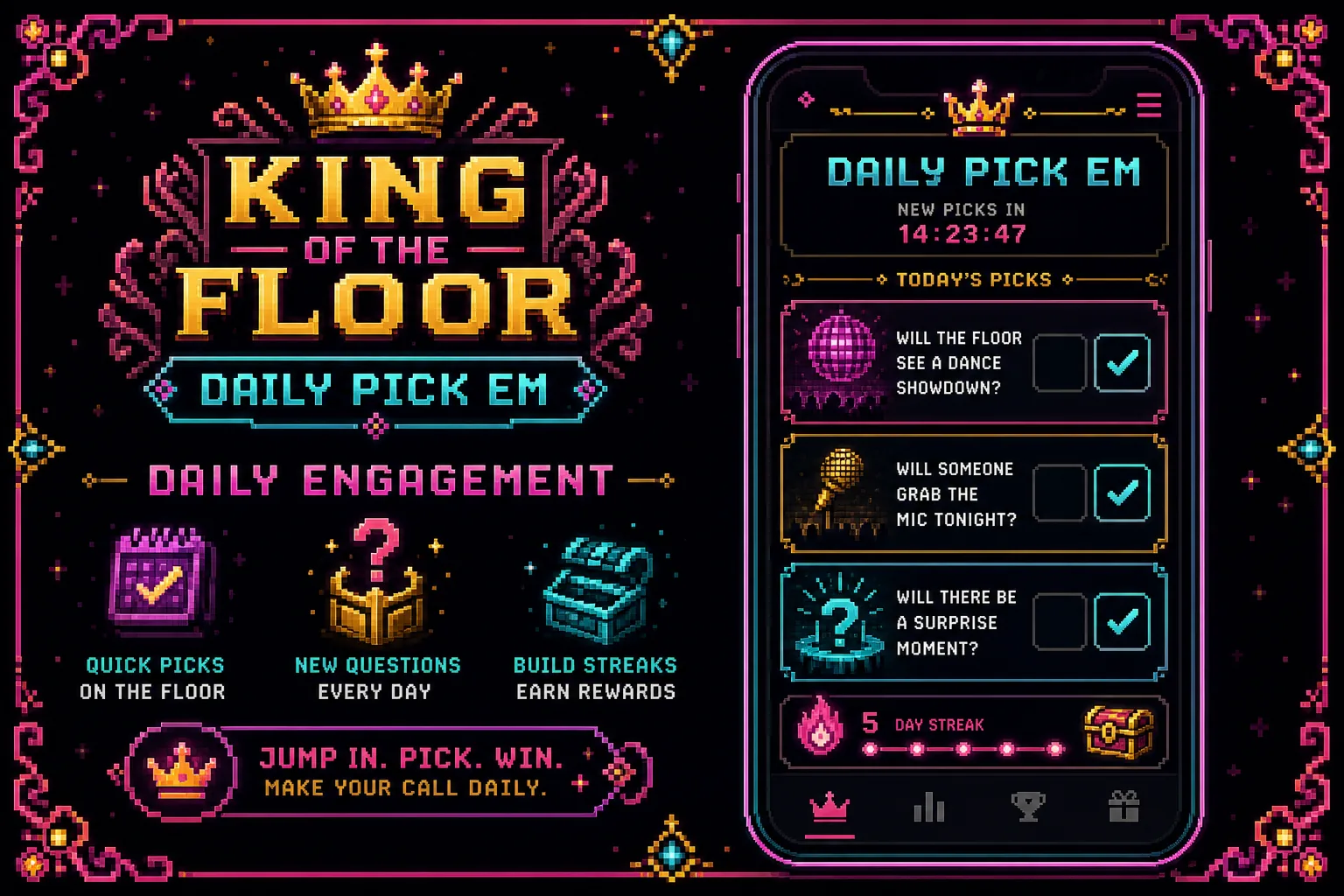 Daily Pick Em house props interface