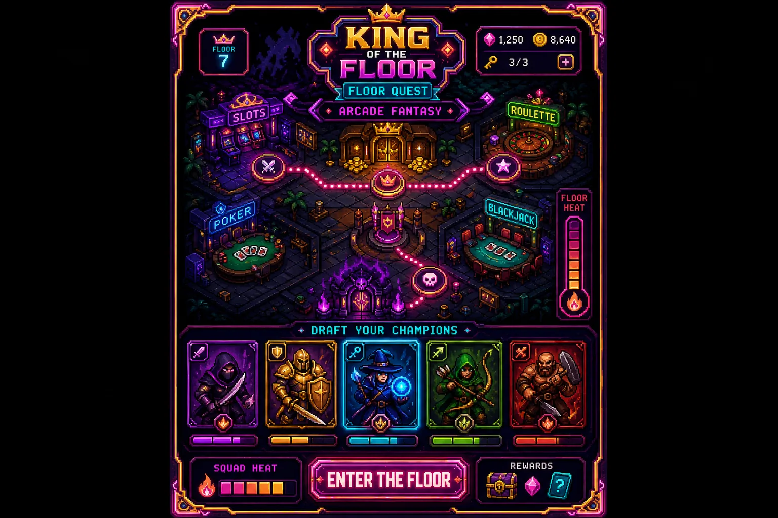 Floor Quest arcade fantasy floor map game